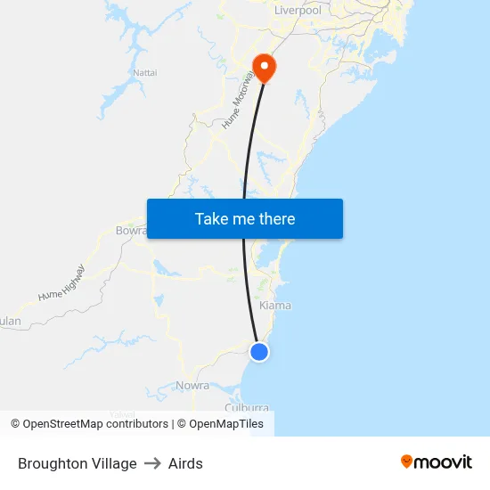 Broughton Village to Airds map
