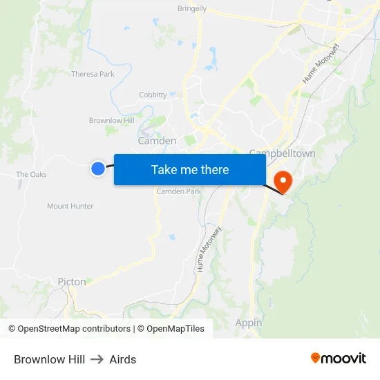 Brownlow Hill to Airds map