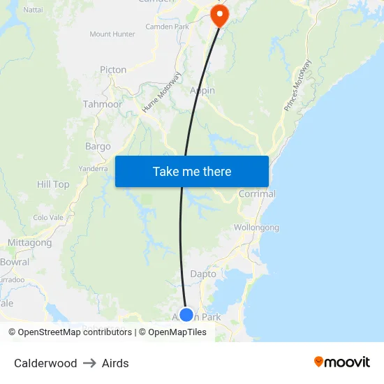 Calderwood to Airds map
