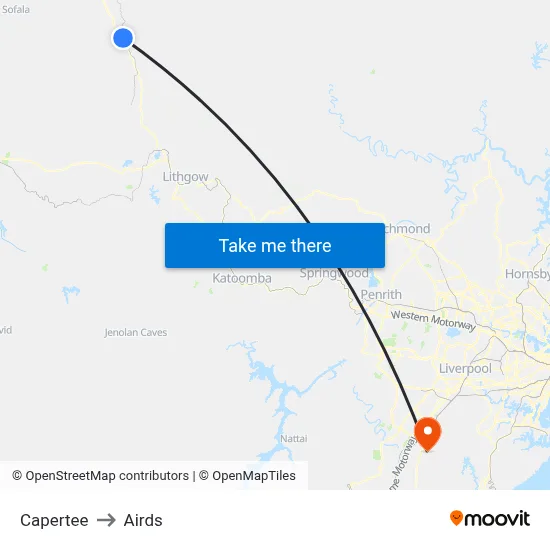Capertee to Airds map