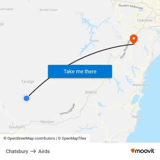 Chatsbury to Airds map