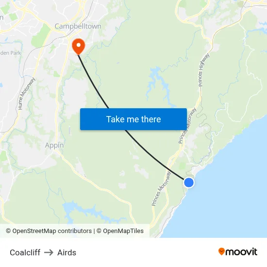 Coalcliff to Airds map