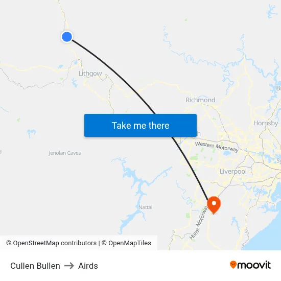 Cullen Bullen to Airds map