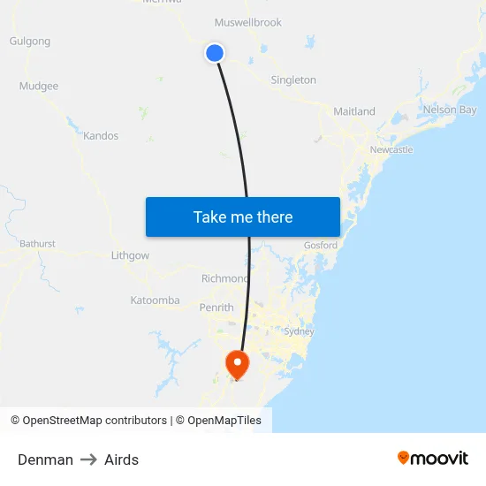 Denman to Airds map