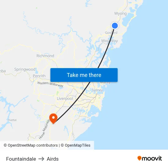 Fountaindale to Airds map