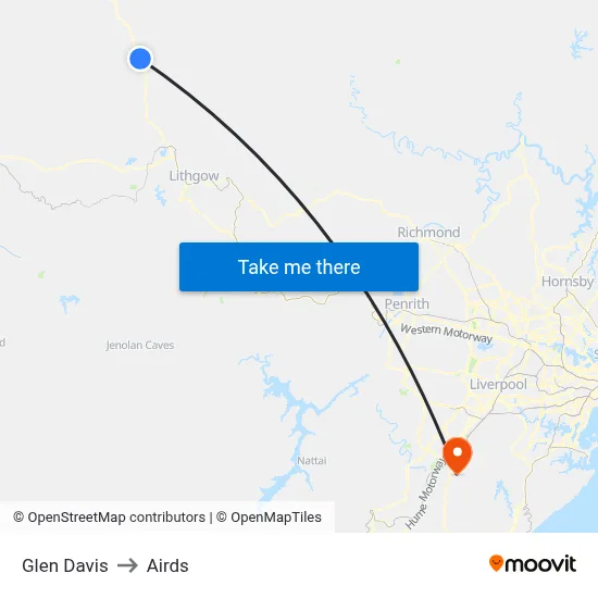Glen Davis to Airds map