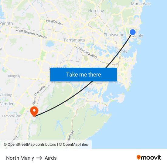 North Manly to Airds map