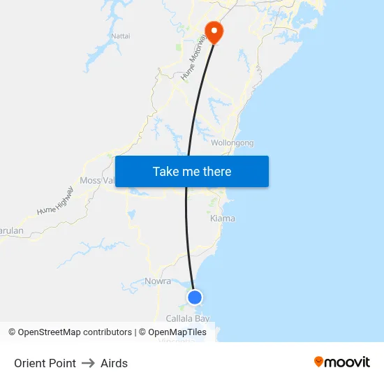 Orient Point to Airds map