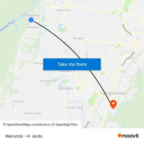 Werombi to Airds map