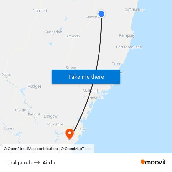 Thalgarrah to Airds map