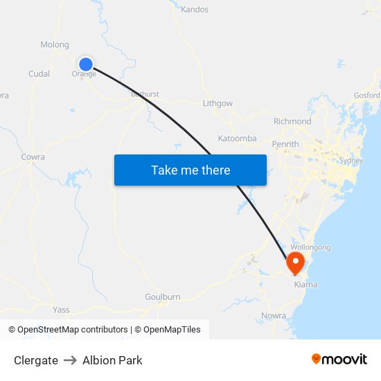 Clergate to Albion Park map