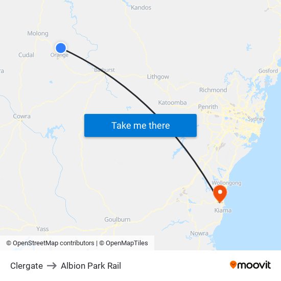 Clergate to Albion Park Rail map