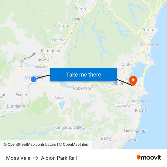Moss Vale to Moss Vale map