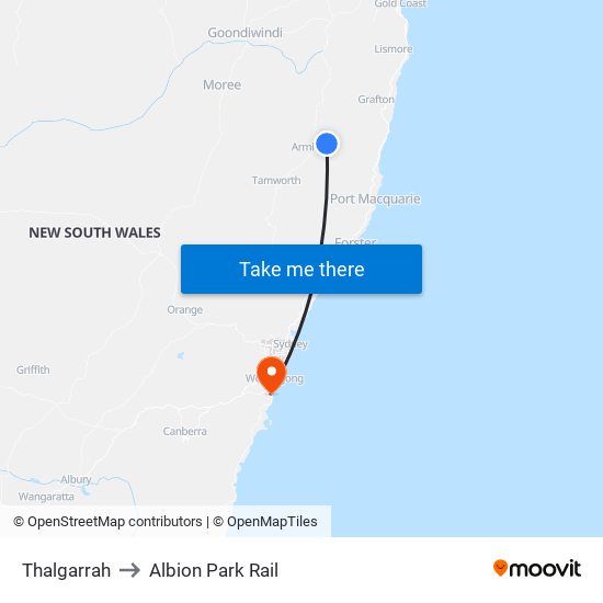 Thalgarrah to Albion Park Rail map