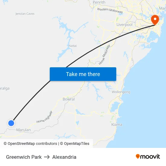 Greenwich Park to Alexandria map