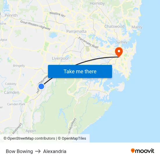 Bow Bowing to Alexandria map