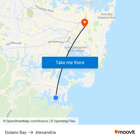 Dolans Bay to Alexandria map
