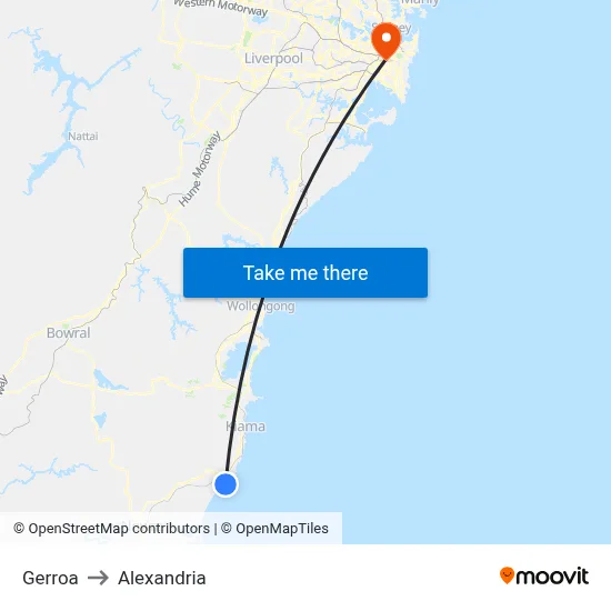 Gerroa to Alexandria map