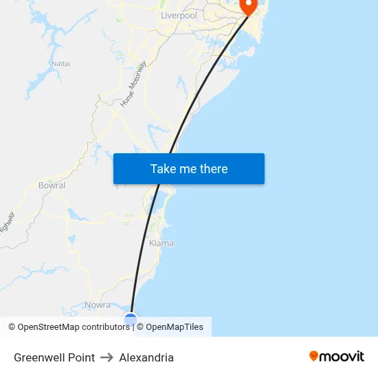 Greenwell Point to Alexandria map