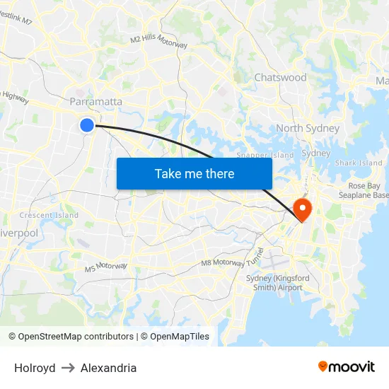Holroyd to Alexandria map