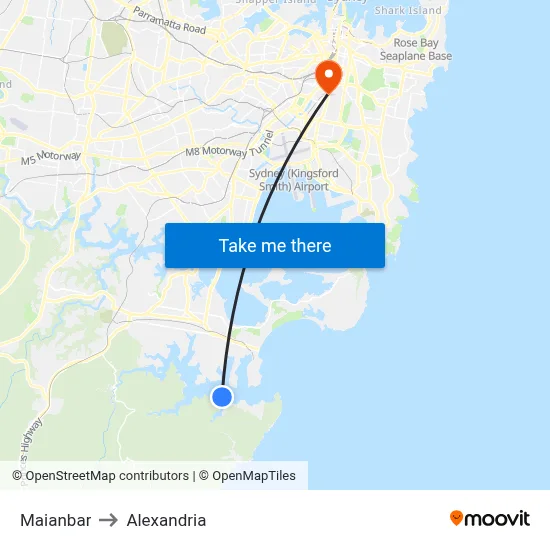 Maianbar to Alexandria map