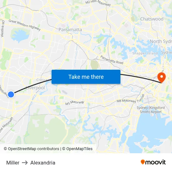 Miller to Alexandria map