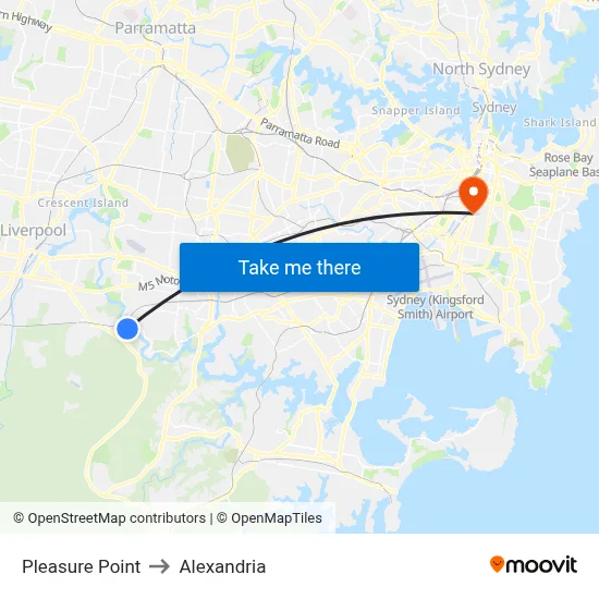 Pleasure Point to Alexandria map