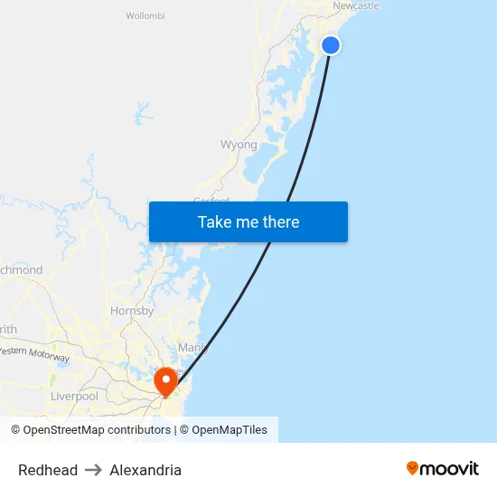Redhead to Alexandria map