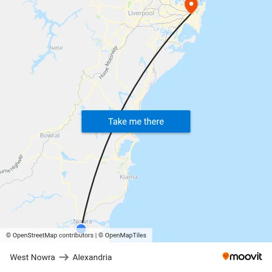 West Nowra to Alexandria map