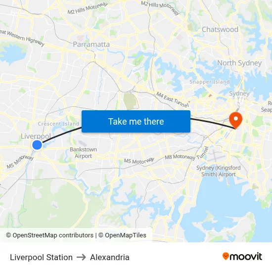 Liverpool Station to Alexandria map