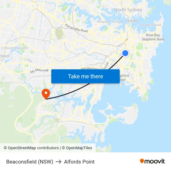 Beaconsfield (NSW) to Alfords Point map