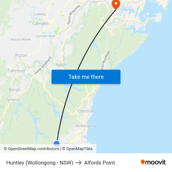 Huntley (Wollongong - NSW) to Alfords Point map