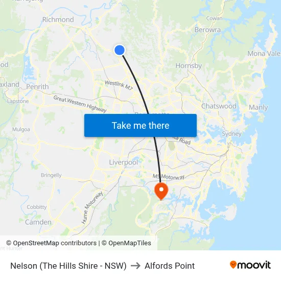 Nelson (The Hills Shire - NSW) to Alfords Point map