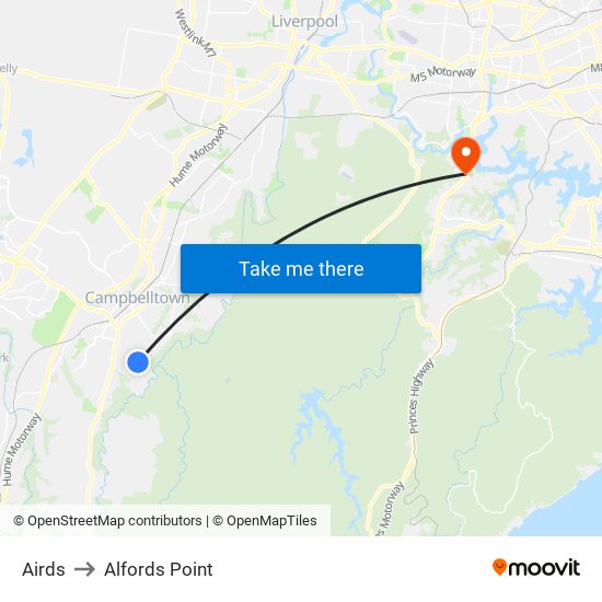 Airds to Alfords Point map