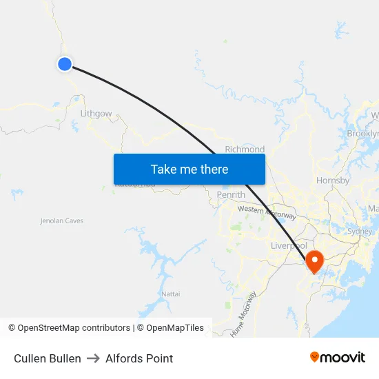 Cullen Bullen to Alfords Point map