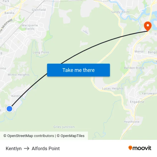 Kentlyn to Alfords Point map
