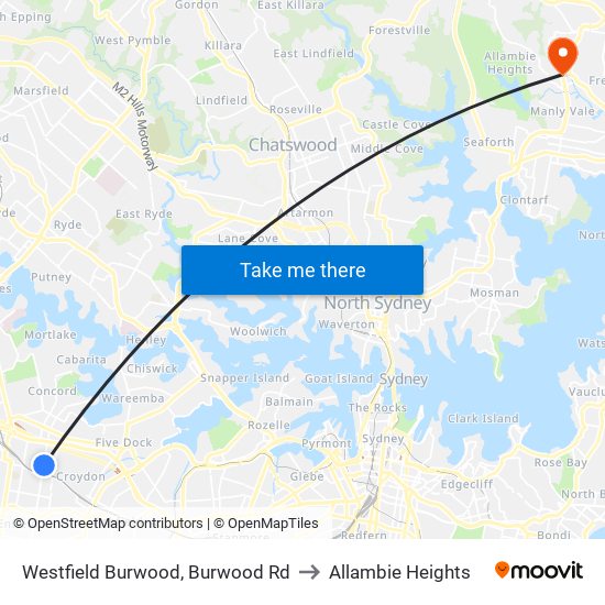 Westfield Burwood, Burwood Rd to Allambie Heights map