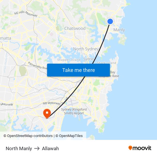 North Manly to Allawah map