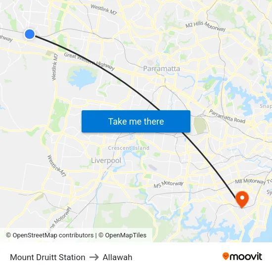 Mount Druitt Station to Allawah map