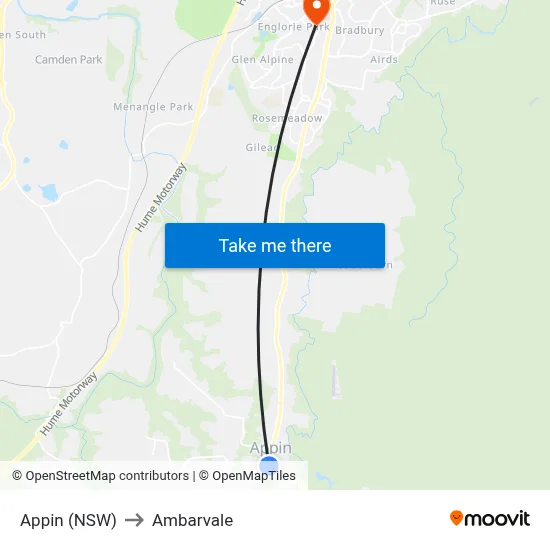 Appin (NSW) to Ambarvale map
