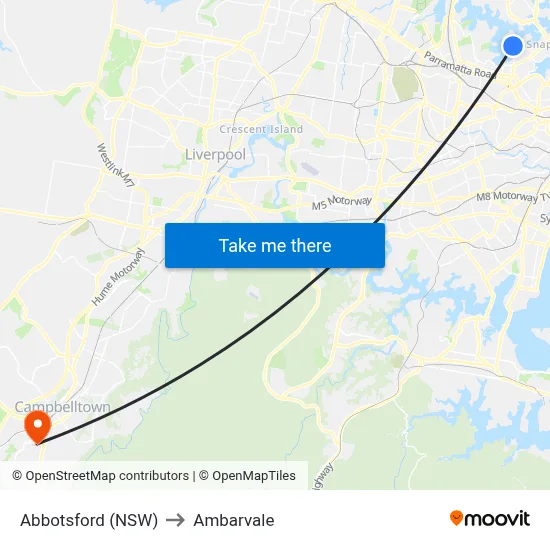 Abbotsford (NSW) to Ambarvale map