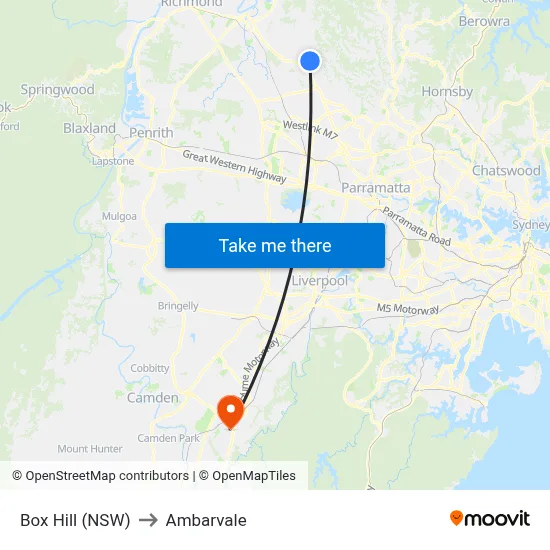 Box Hill (NSW) to Ambarvale map