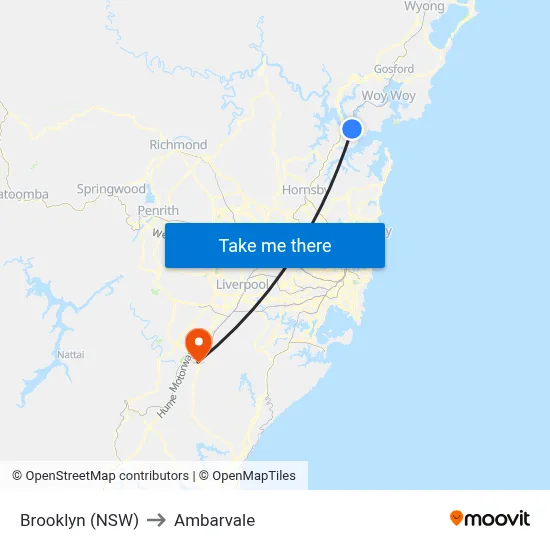 Brooklyn (NSW) to Ambarvale map