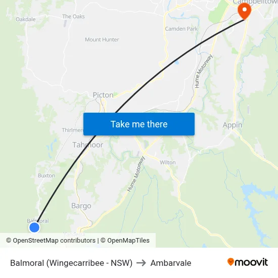 Balmoral (Wingecarribee - NSW) to Ambarvale map