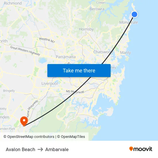 Avalon Beach to Ambarvale map
