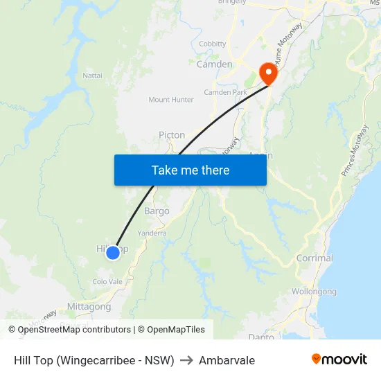 Hill Top (Wingecarribee - NSW) to Ambarvale map