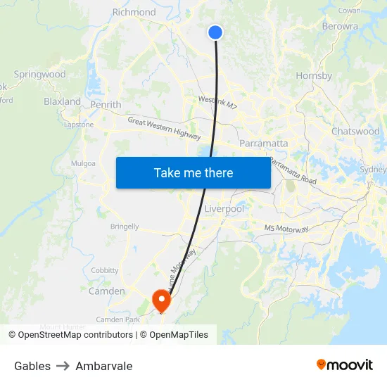 Gables to Ambarvale map