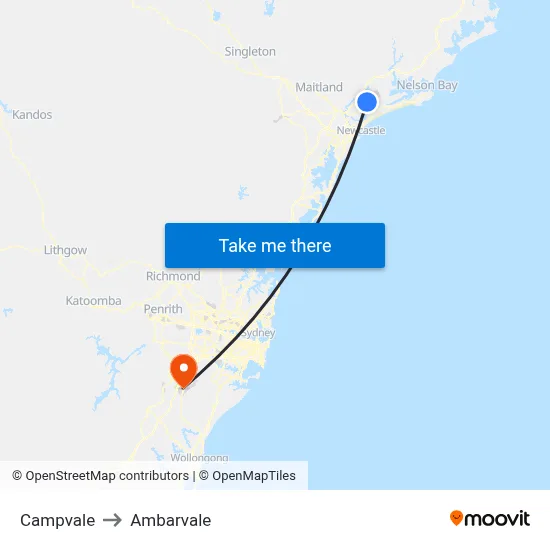 Campvale to Ambarvale map