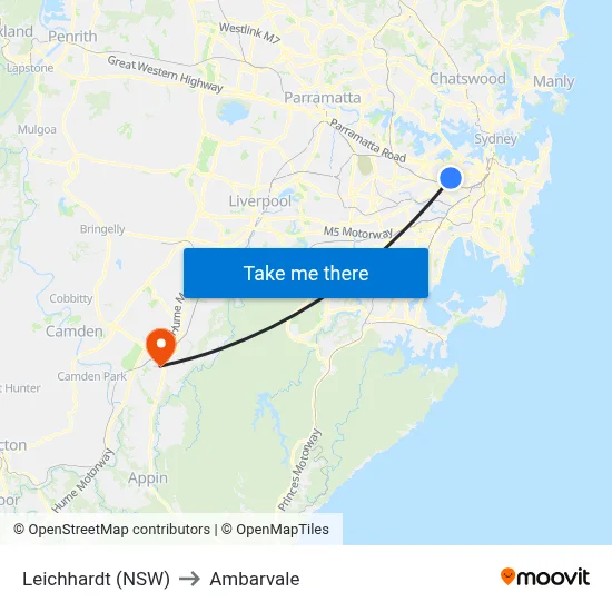 Leichhardt (NSW) to Ambarvale map