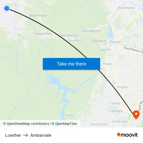 Lowther to Ambarvale map